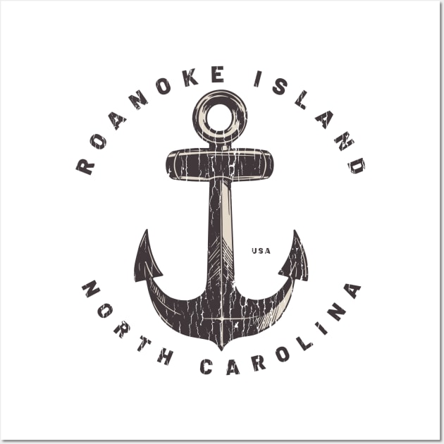 Roanoke Island, NC Summertime Vacationing Big Anchor Wall Art by Contentarama